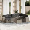 Image de vidaXL Salon de jardin 9 pcs avec coussins gris clair résine tressée