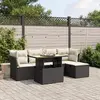 Image de vidaXL Salon de jardin 6 pcs avec coussins noir résine tressée