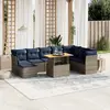 Image de vidaXL Salon de jardin 9 pcs avec coussins gris résine tressée