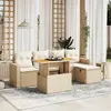 Image de vidaXL Salon de jardin avec coussins 6 pcs beige résine tressée