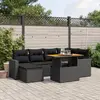 Image de vidaXL Salon de jardin 7 pcs avec coussins noir résine tressée