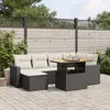 Image de vidaXL Salon de jardin 7 pcs avec coussins noir résine tressée