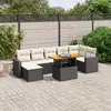 Image de vidaXL Salon de jardin 8 pcs avec coussins noir résine tressée