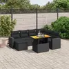 Image de vidaXL Salon de jardin 8 pcs avec coussins noir résine tressée
