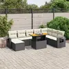 Image de vidaXL Salon de jardin 9 pcs avec coussins noir résine tressée