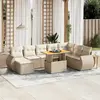 Image de vidaXL Salon de jardin avec coussins 9 pcs beige résine tressée
