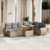 Image de vidaXL Salon de jardin avec coussins 9 pcs beige résine tressée