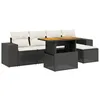 Image de vidaXL Salon de jardin 6 pcs avec coussins noir résine tressée