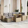 Image de vidaXL Salon de jardin avec coussins 7 pcs beige résine tressée