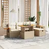 Image de vidaXL Salon de jardin avec coussins 6 pcs beige résine tressée