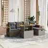 Image de vidaXL Salon de jardin 6 pcs avec coussins gris résine tressée