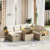 Image de vidaXL Salon de jardin avec coussins 8 pcs beige résine tressée