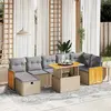 Image de vidaXL Salon de jardin avec coussins 8 pcs beige résine tressée