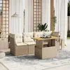Image de vidaXL Salon de jardin avec coussins 5 pcs beige résine tressée