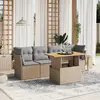 Image de vidaXL Salon de jardin avec coussins 5 pcs beige résine tressée