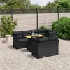 Image de vidaXL Salon de jardin 8 pcs avec coussins noir résine tressée