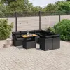 Image de vidaXL Salon de jardin 9 pcs avec coussins noir résine tressée
