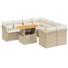 Image de vidaXL Salon de jardin avec coussins 9 pcs beige résine tressée