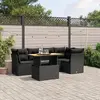 Image de vidaXL Salon de jardin 5 pcs avec coussins noir résine tressée