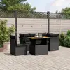 Image de vidaXL Salon de jardin 5 pcs avec coussins noir résine tressée