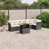 Image de vidaXL Salon de jardin 7 pcs avec coussins noir résine tressée