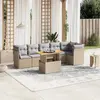 Image de vidaXL Salon de jardin avec coussins 7 pcs beige résine tressée