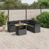 Image de vidaXL Salon de jardin 7 pcs avec coussins noir résine tressée