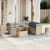 Image de vidaXL Salon de jardin avec coussins 7 pcs beige résine tressée