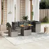 Image de vidaXL Salon de jardin avec coussins 7 pcs gris résine tressée
