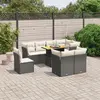 Image de vidaXL Salon de jardin 9 pcs avec coussins noir résine tressée