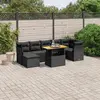 Image de vidaXL Salon de jardin 8 pcs avec coussins noir résine tressée