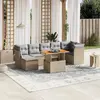 Image de vidaXL Salon de jardin avec coussins 8 pcs beige résine tressée