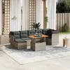 Image de vidaXL Salon de jardin 8 pcs avec coussins gris résine tressée