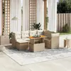 Image de vidaXL Salon de jardin avec coussins 8 pcs beige résine tressée