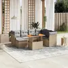 Image de vidaXL Salon de jardin avec coussins 8 pcs beige résine tressée
