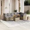 Image de vidaXL Salon de jardin avec coussins 9 pcs beige résine tressée