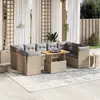 Image de vidaXL Salon de jardin avec coussins 10 pcs beige résine tressée