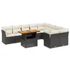 Image de vidaXL Salon de jardin 10 pcs avec coussins noir résine tressée