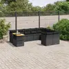 Image de vidaXL Salon de jardin 10 pcs avec coussins noir résine tressée