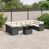 Image de vidaXL Salon de jardin 11 pcs avec coussins noir résine tressée