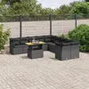 Image de vidaXL Salon de jardin 11 pcs avec coussins noir résine tressée