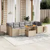 Image de vidaXL Salon de jardin avec coussins 8 pcs beige résine tressée