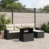 Image de vidaXL Salon de jardin 6 pcs avec coussins noir résine tressée
