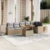 Image de vidaXL Salon de jardin avec coussins 7 pcs beige résine tressée