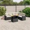 Image de vidaXL Salon de jardin 7 pcs avec coussins noir résine tressée