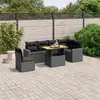 Image de vidaXL Salon de jardin 7 pcs avec coussins noir résine tressée