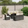 Image de vidaXL Salon de jardin 9 pcs avec coussins noir résine tressée