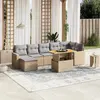 Image de vidaXL Salon de jardin avec coussins 8 pcs beige résine tressée
