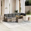 Image de vidaXL Salon de jardin 8 pcs avec coussins gris résine tressée