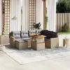 Image de vidaXL Salon de jardin avec coussins 8 pcs beige résine tressée